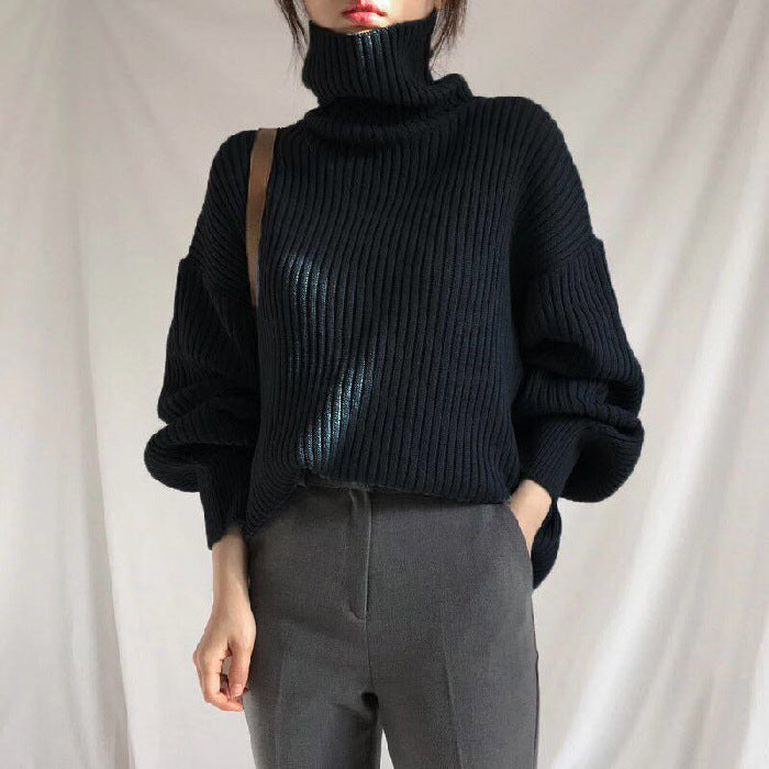 CHLOÉ | Elegant Balloon Sleeve Turtleneck Sweater