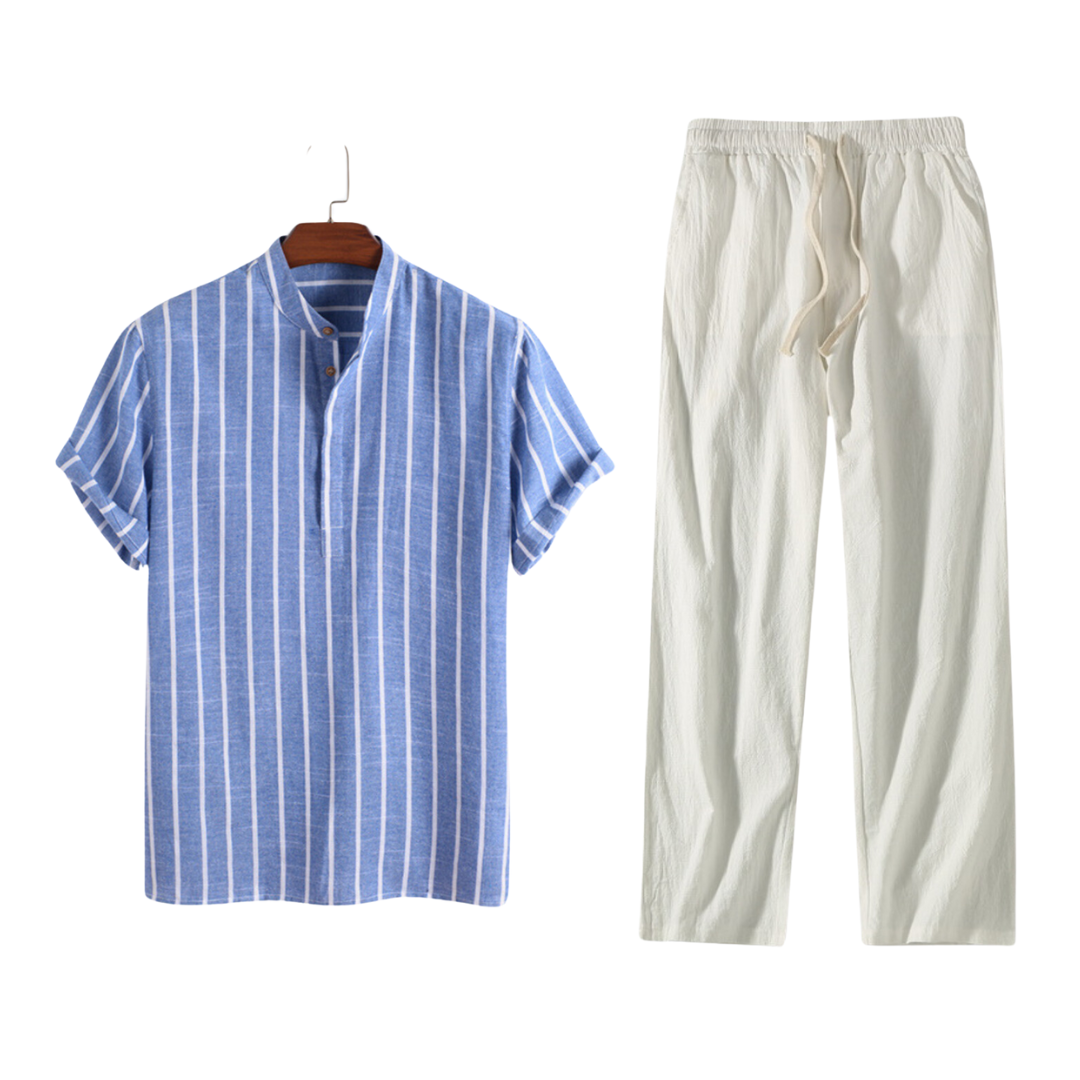 “Chloé™ | Elegant Linen Ensemble”