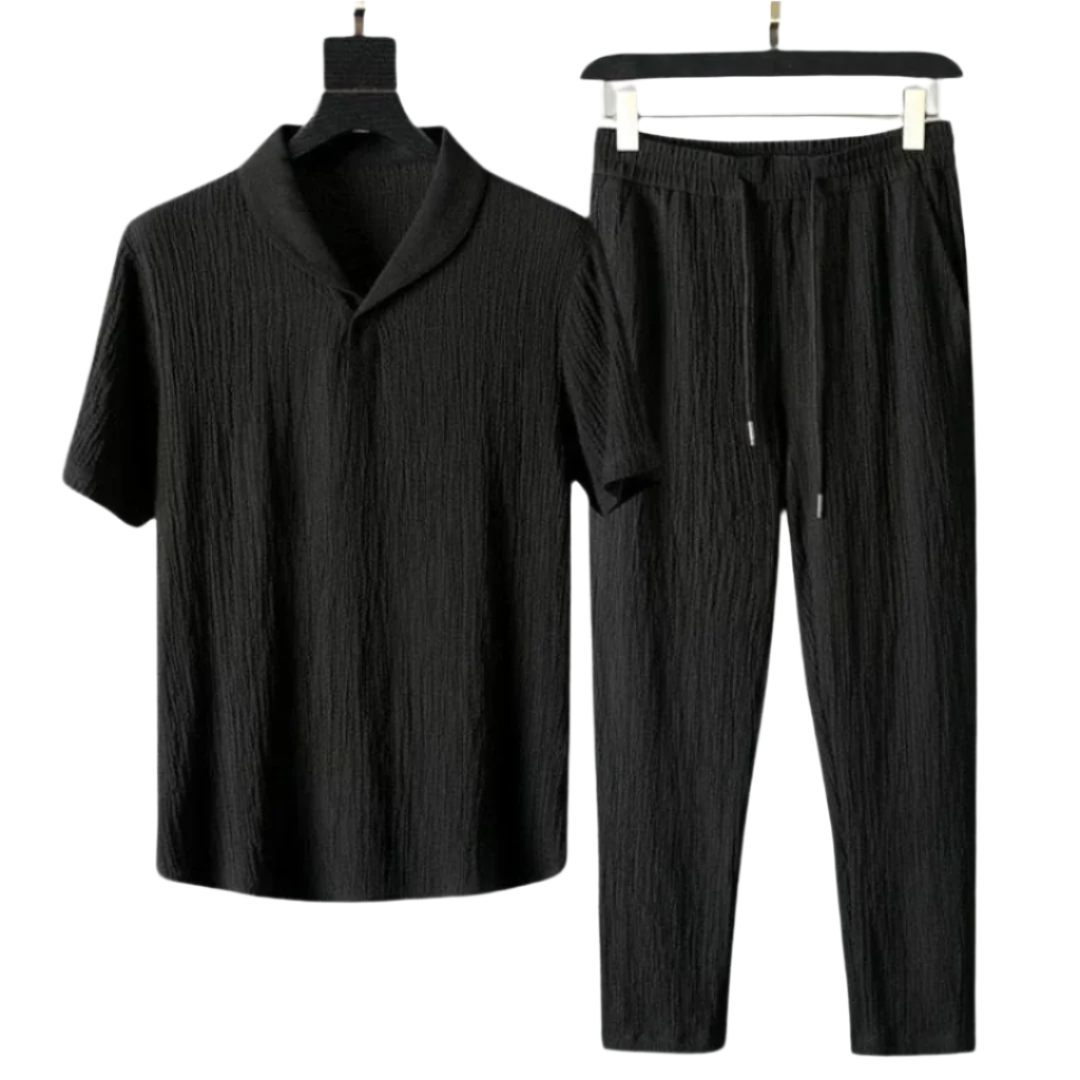ALEXANDRA | Elegant Cotton Polo & Trousers Set