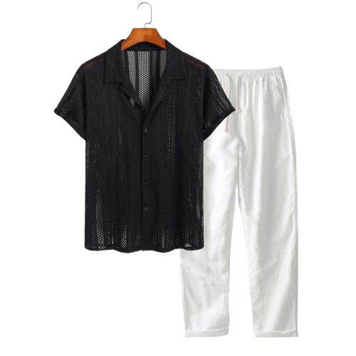 Chloé™ | Elegant Short Sleeve Ensemble