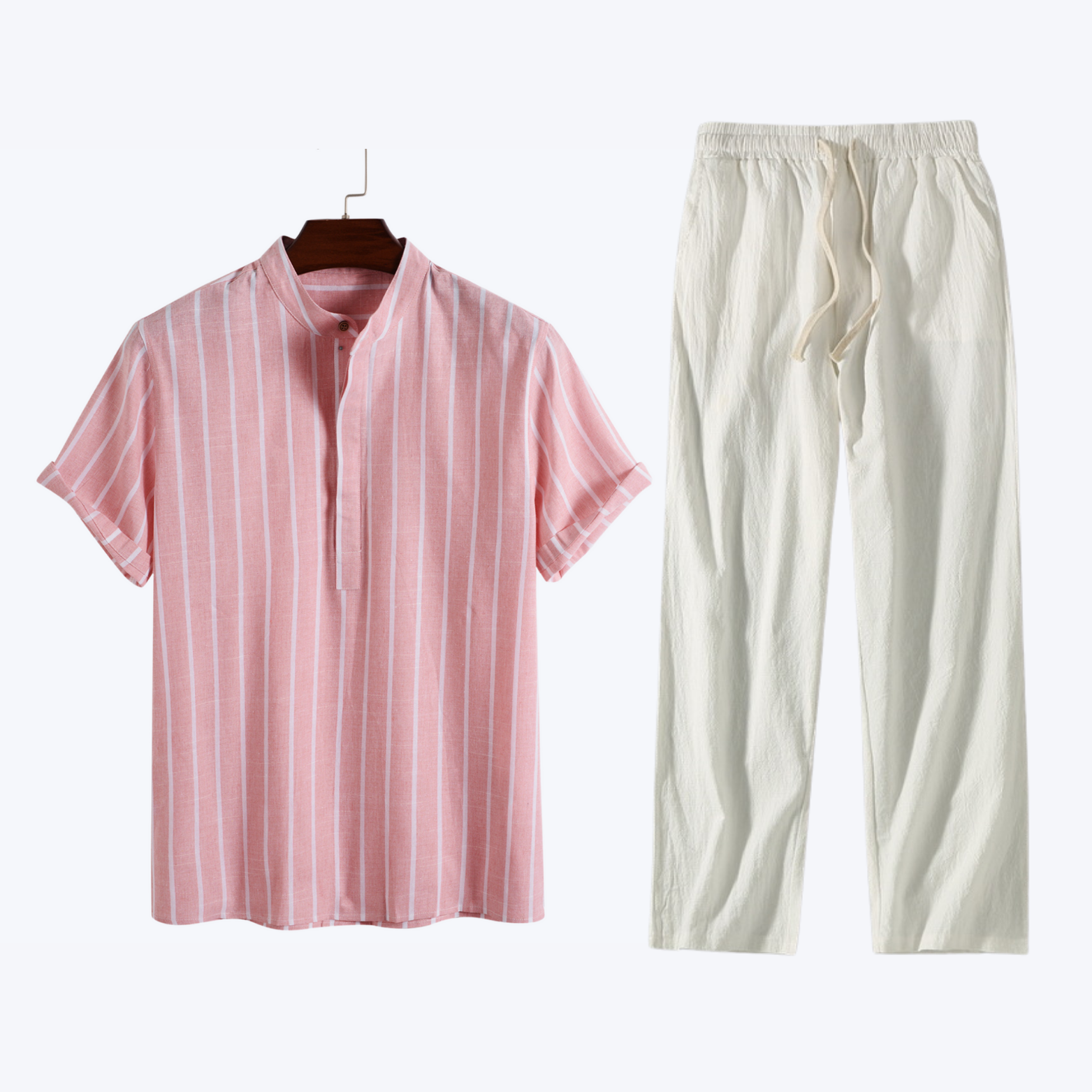 “Chloé™ | Elegant Linen Ensemble”